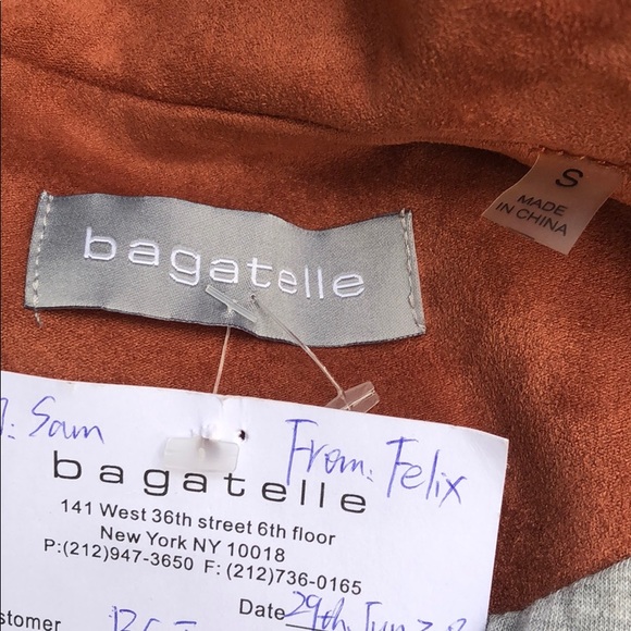 Faux Suede Biker Style Jacket NEW Bagatelle sz S - Picture 5 of 7